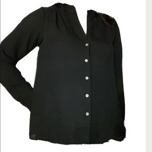 Women’s A New Day Black Long Sleeve Button Up Top